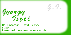 gyorgy isztl business card